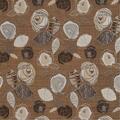 Designer Fabrics 54 in. Wide Brown Ivory And Beige Leaves And Roses Tweed Textured Metallic Upholstery Fabric A373